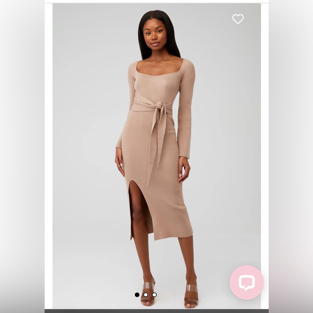 Midi sweater dress with slit